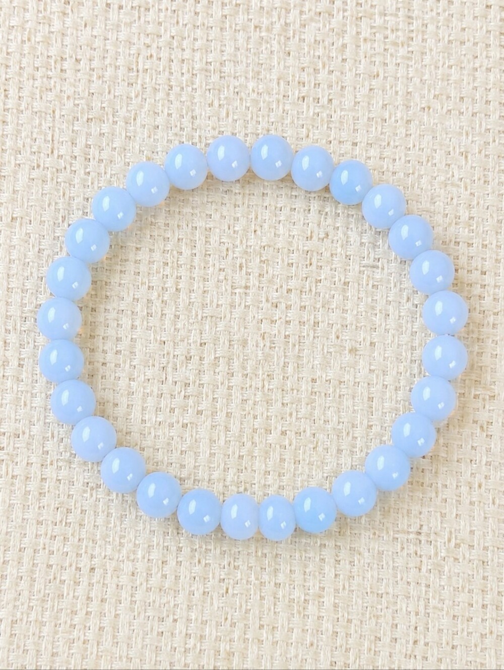Chalcedony Beaded Stretch Bracelet | Handmade